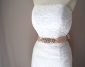 Champagne Bridal Sash VERRE ROUGE Wedding Belt