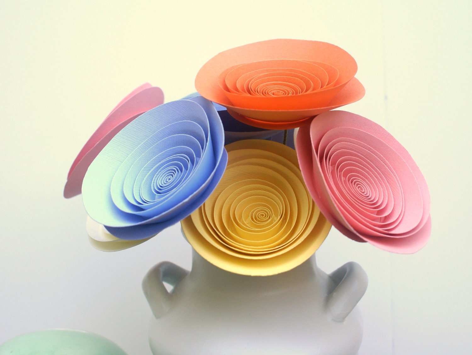 9 Large Pastel Flowers, Colorful Nursery Decor, Baby Shower Centerpiece, Baby Shower Decoration