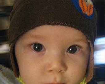 Simple owl Fleece hat sewing pattern-PDF
