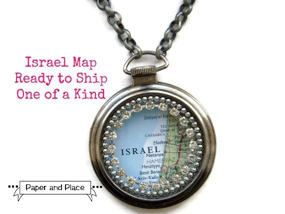 Israel Map Necklace