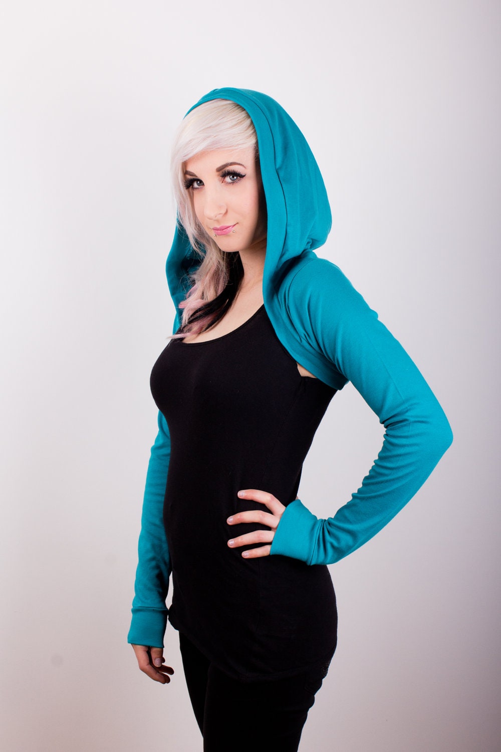 Plain colour hooded bolero shrug (colour choice)
