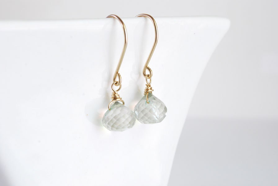 Green Amethyst Earrings. Prasiolite Earrings.