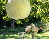 Large White Ruffled Pendant Light - Round Hanging Lamp Shade