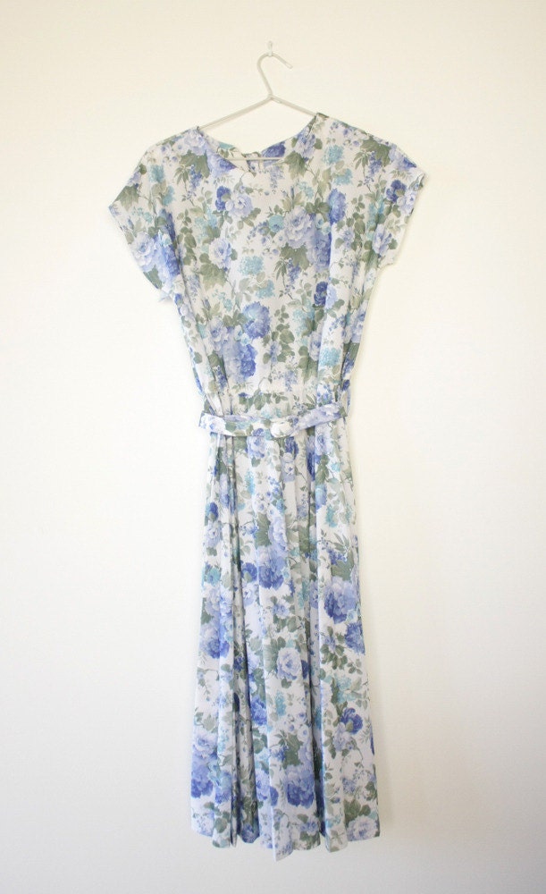 Clouds Up Floral 60s Dress