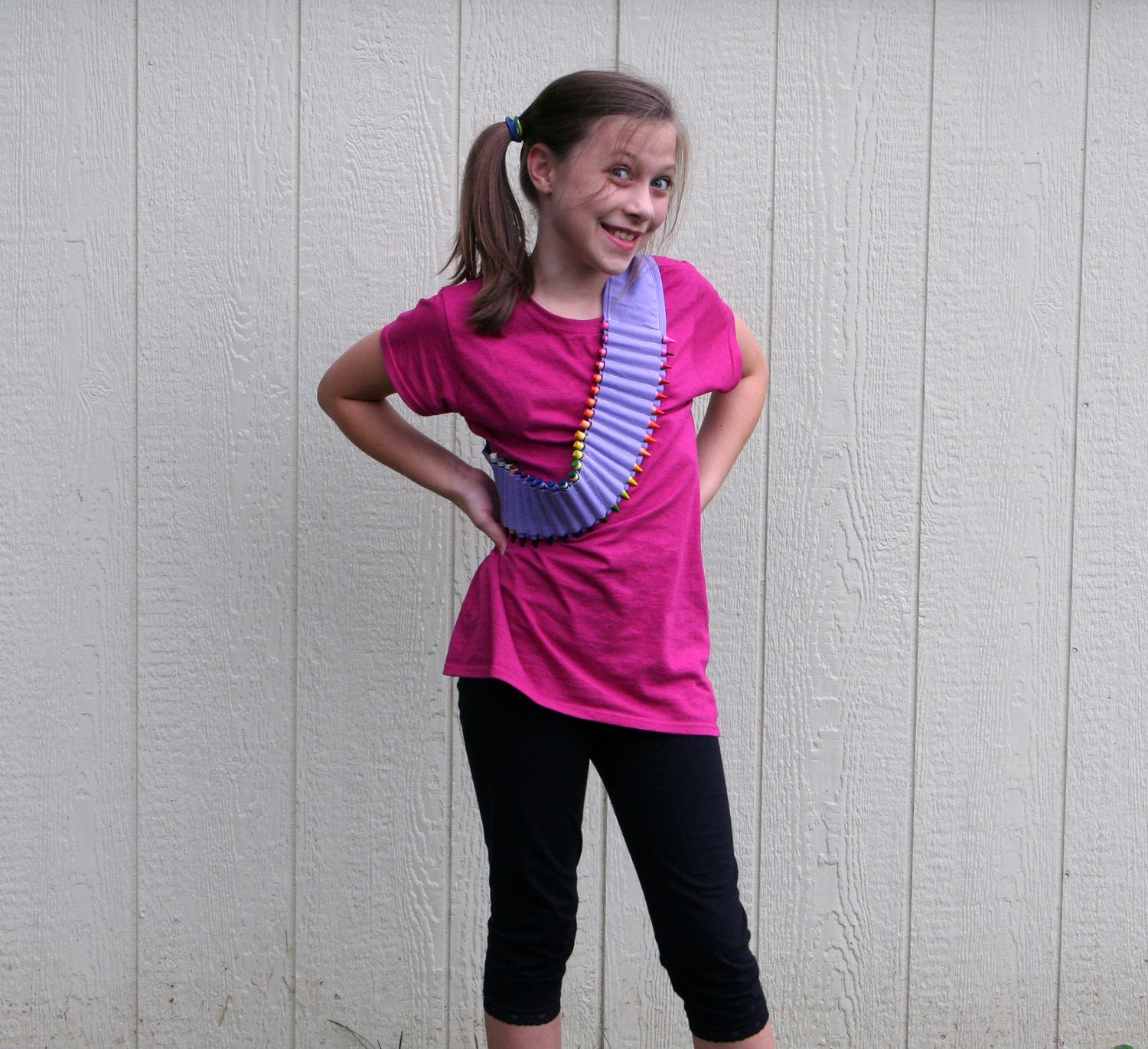 crayon ammo belt for kids -- lavender