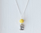 Kitchen Aid Bakers Necklace- Baking Jewelry- 925 Sterling Silver- Yellow- Custom Resin Flower Rose