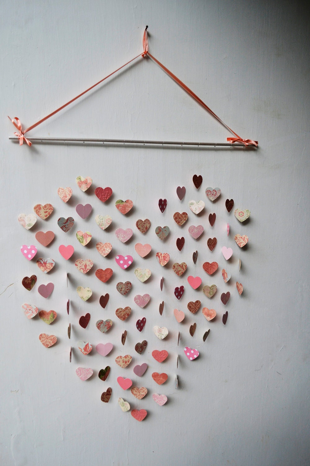 Large Pink Princess Heart Mobile / Wall Hanging / Baby Shower/ Girls Room / Nursery Decor / Playroom / Birthday / Wedding