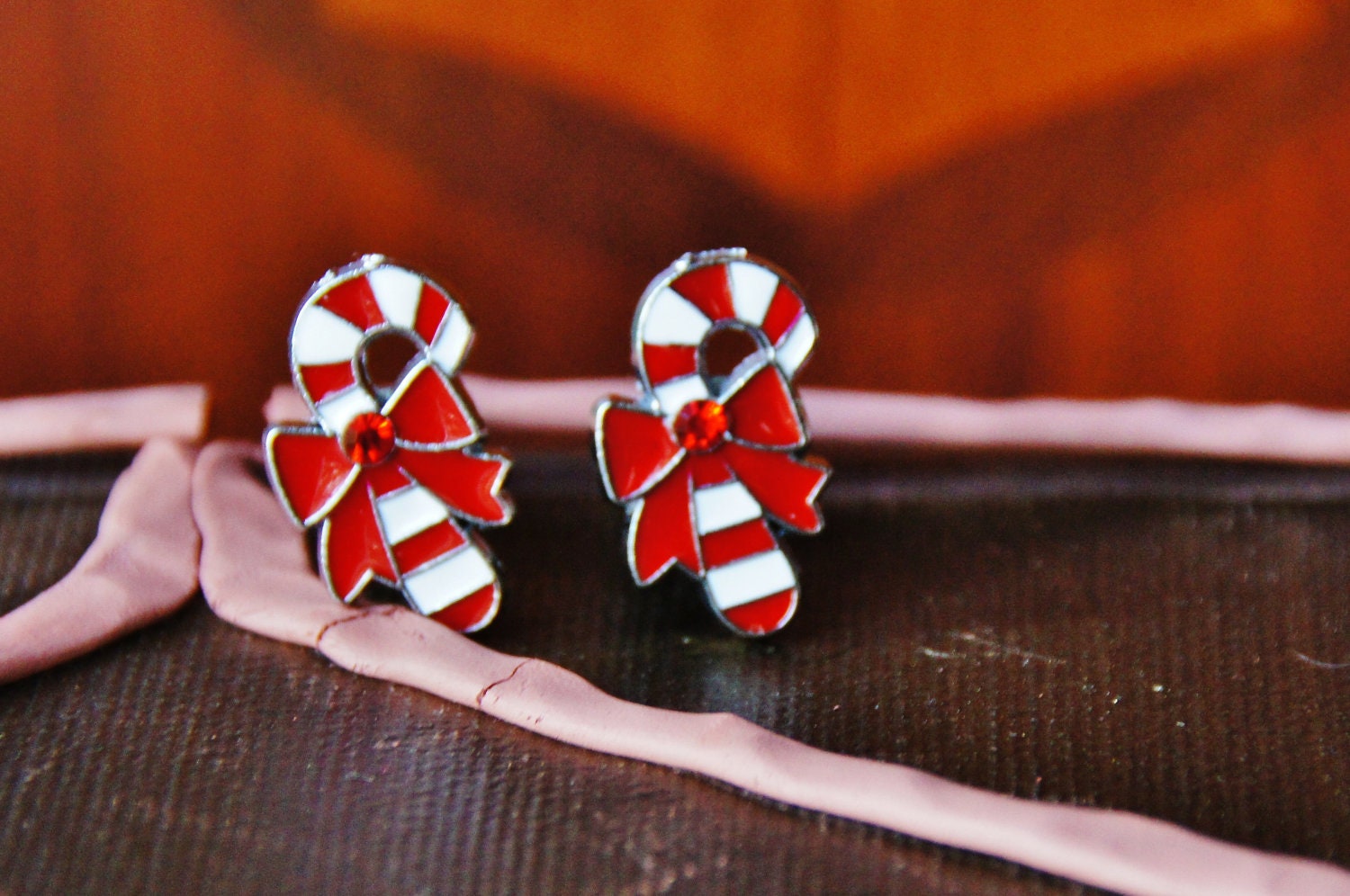 CHRISTMAS Cuff Links - Peppermint Candy Cane Cufflink - Stripe Red White Bow - Festive Holiday Elf Elves - Santa WEDDING - Men's Gift