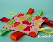 Crinkle Ribbon Sensory Whale Toy - Crinkle Blanket - Sensory Toy - Tag Toy - Robert Kaufman Fabric - Baby Shower Gift