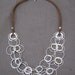 Necklace-Silver chain necklace-Leather and Chain Necklace-Leather Jewelry-Chain Jewelry-Silver Chain Jewelry
