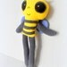 Stuffed animal Plush long Bee Soft Safe Baby Toy for Children Polar Fleece Cotton