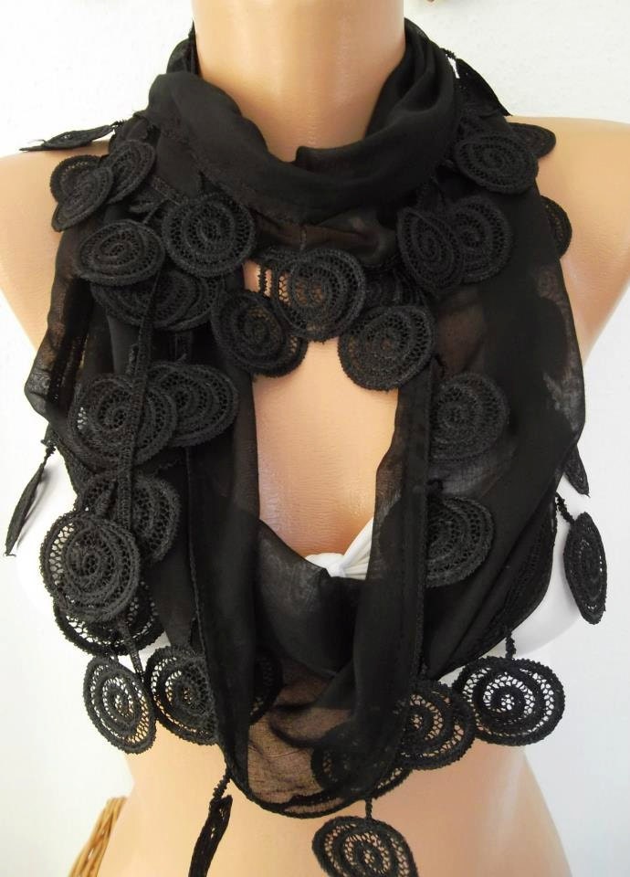 Black Scarf Cotton Scarf   Gorgeous Scarf