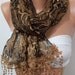 Super Elegant Scarf Gold Brown Elegance Scarf Tulle Scarf