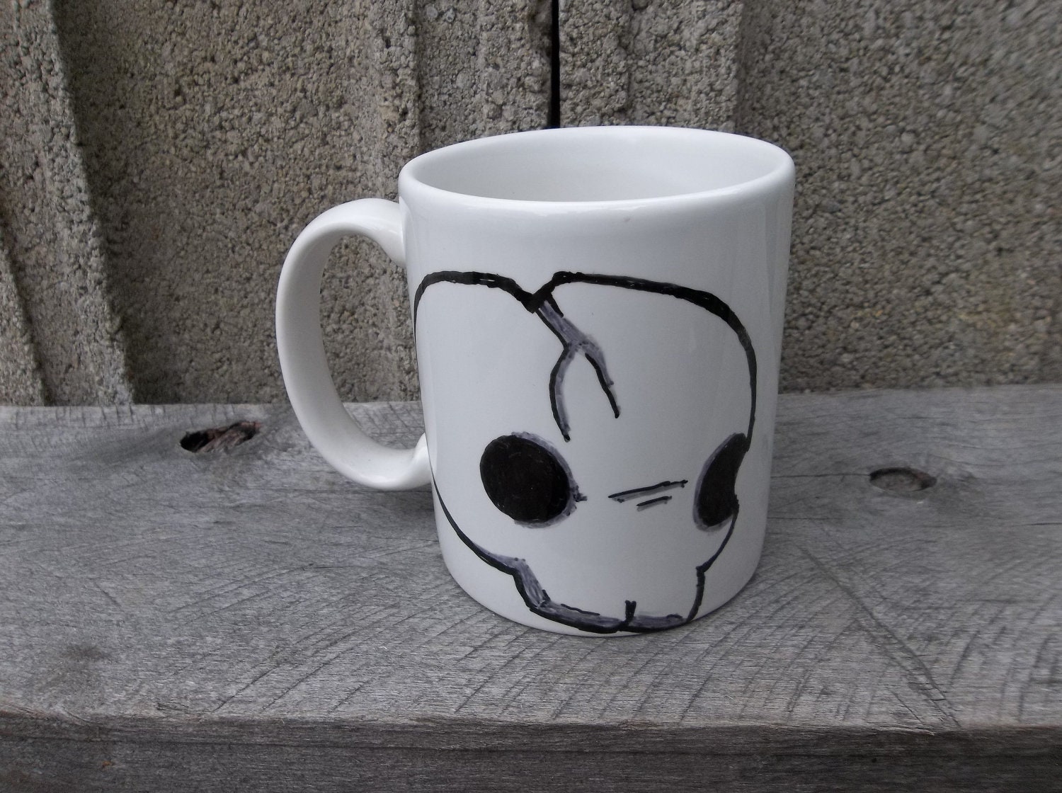 Castle Crashers Hand-Drawn Ceramic Mug, Skeleton: 4th in a Series of 8