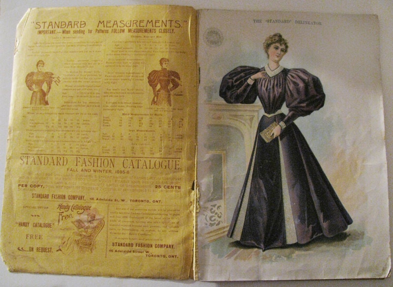 Antique 1896 Standard Delineator Victorian Fashion Magazine - February issue by Standard Fashion Company Toronto, Ontario, Canada
