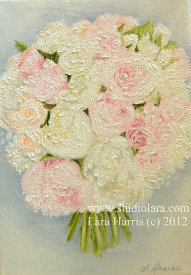 Custom Wedding Bouquet Painting in OIL by LARA 11x14