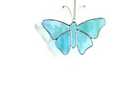 Glass Suncatcher: Sky Blue Butterfly