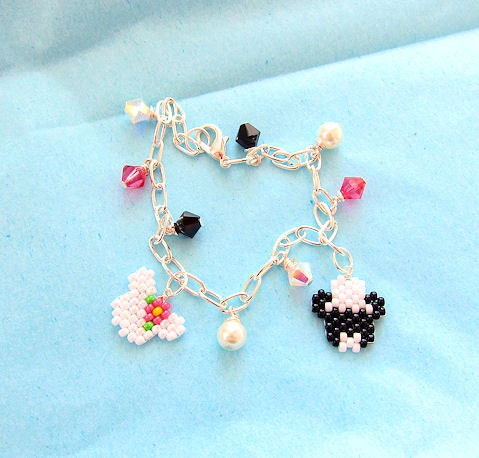 Disney's Fairytale Weddings Bride Bridal Minnie Ears Mickey Groom Ears Inspired Beaded Charm Bracelet