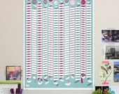 Wall Calendar (any year) in Norfolk Blue/Deep Magenta - Decorative Screen Print