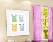 Modern Hippo Baby Nursery Wall Art - 11X14 - Custom Nursery Animal Print for Boys and Girls Children Room and Playroom Decor by Indigo Rain