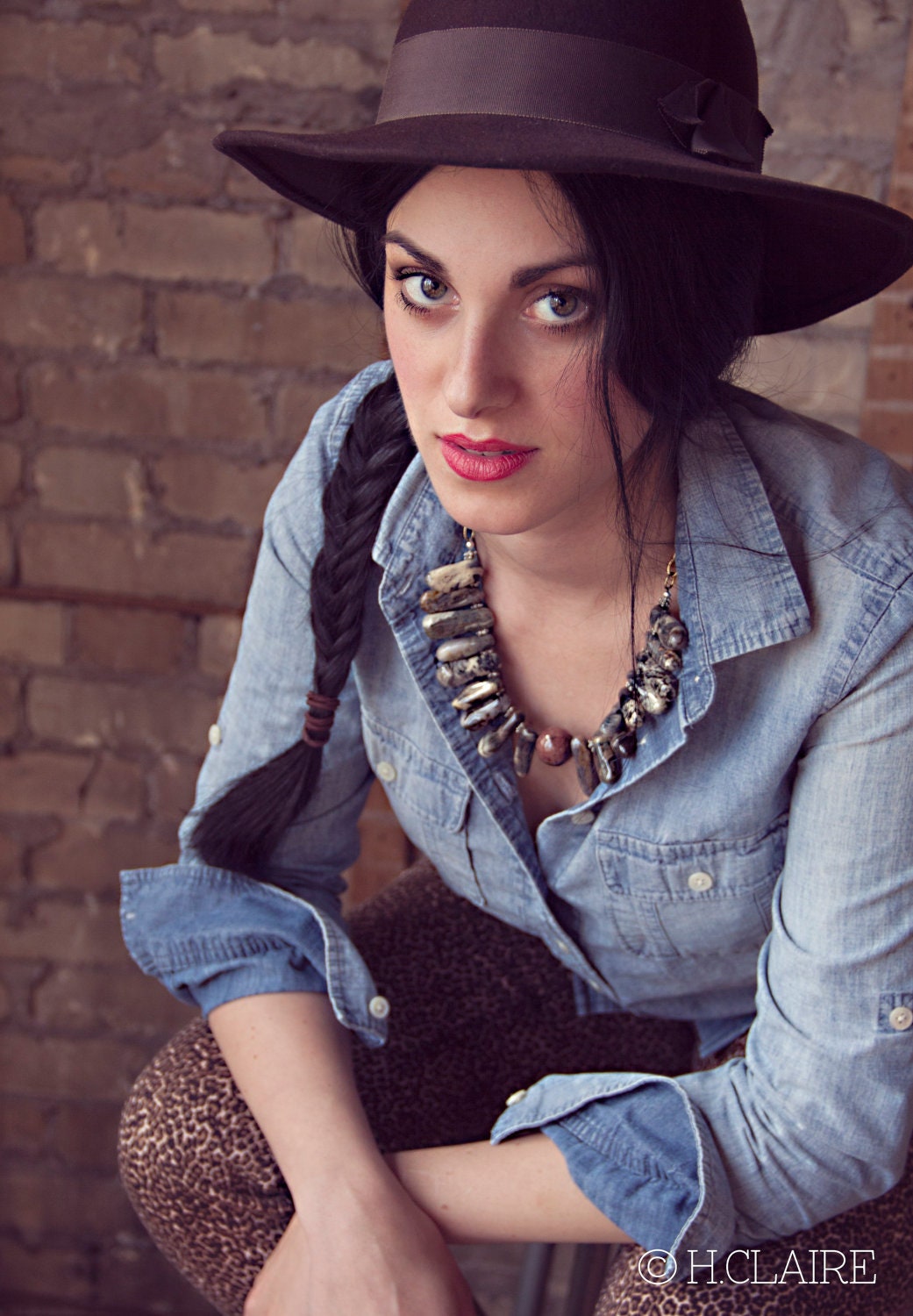 SALE. Black Jasper Collar. Stone spikes. Chunky. Gray and Black Stones.