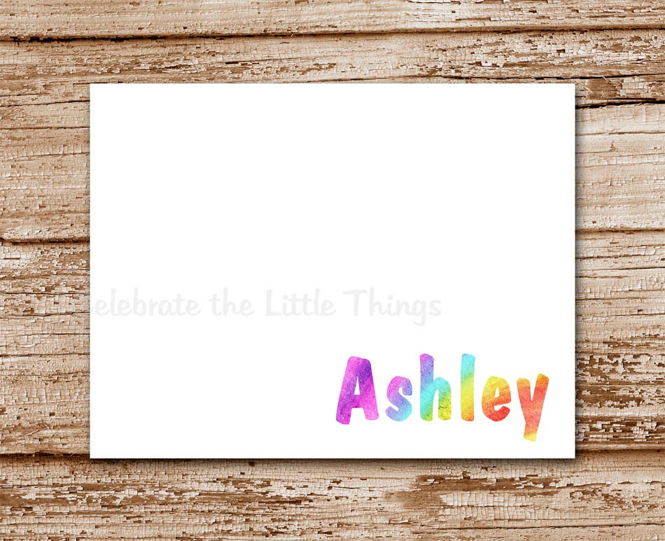 Set of 8 / Tie Dye Note Cards / Personalized Stationery / Notecards Il_570xn