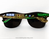 Zelda Sunglasses - Wayfarer sunglasses glasses Legend of Zelda unique hand painted - sword - Triforce - dungeon - video game