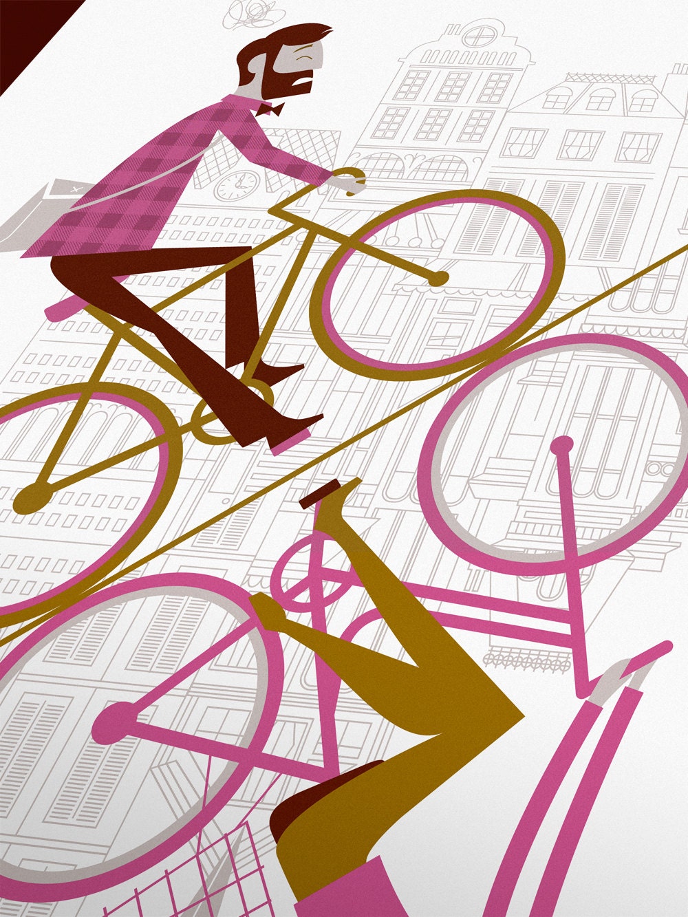 Uphill Downhill Artcrank Poster - 18 x 24 (2nd edition, purple)