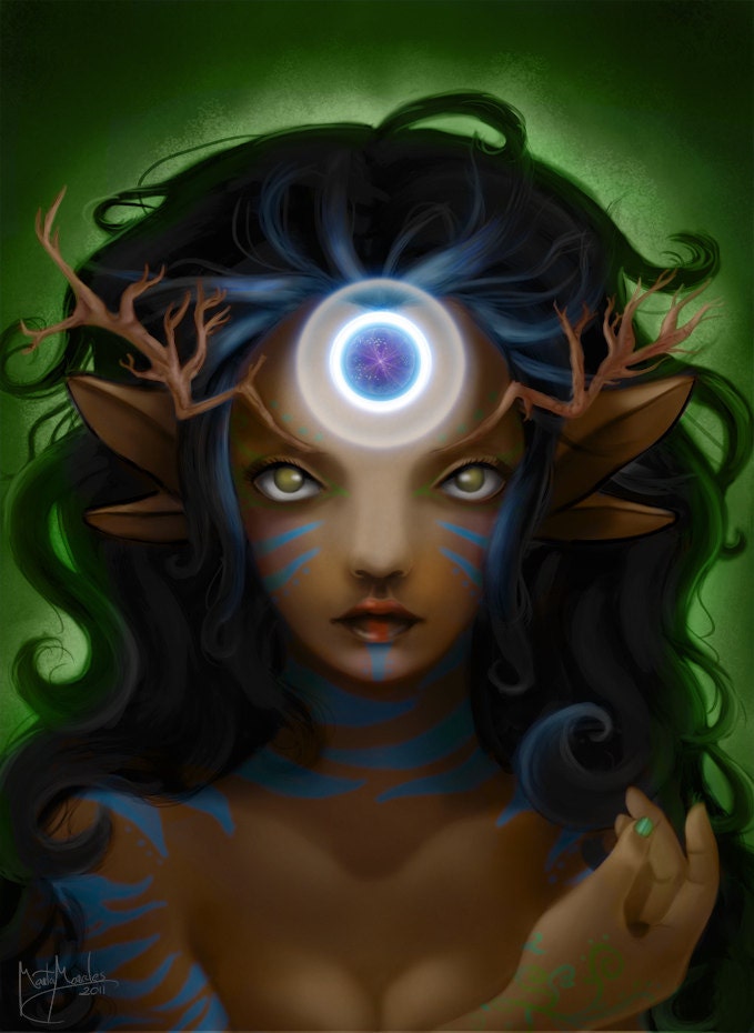 MIni print. Gaia mother earth 4x5