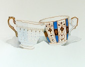 Teacups Original Watercolour