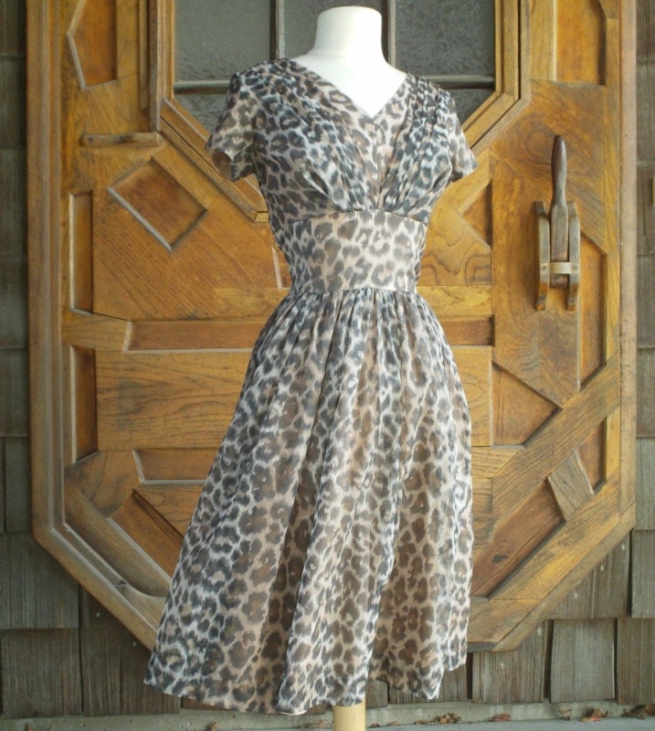 50's Leopard Print Dress LAYAWAY FOR LISA