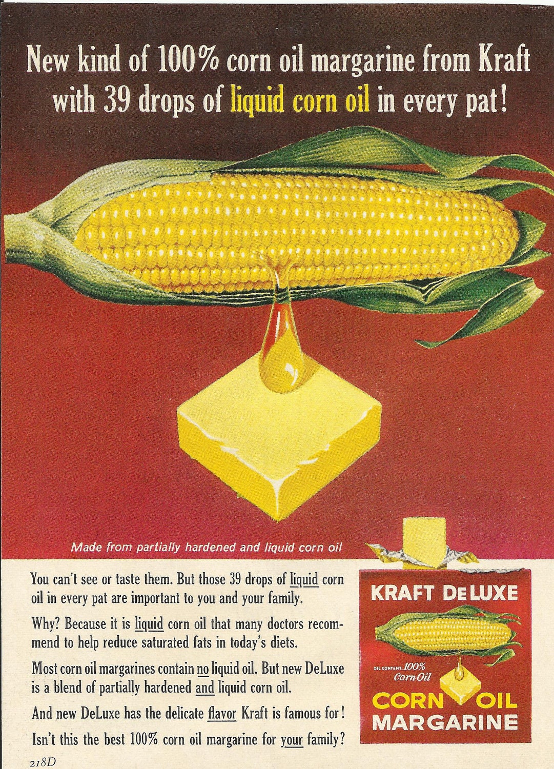 Kraft DeLuxe Corn Oil Margarine Original 1962 by VintageAdarama