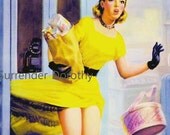 Pretty Blond Shopper Loses Panties Vintage Pinup Girl Poster Print To Frame Mid Century Cheesecake 1950s By Art Frahm