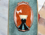 SALE Ruth...Mahogany and felt brooch