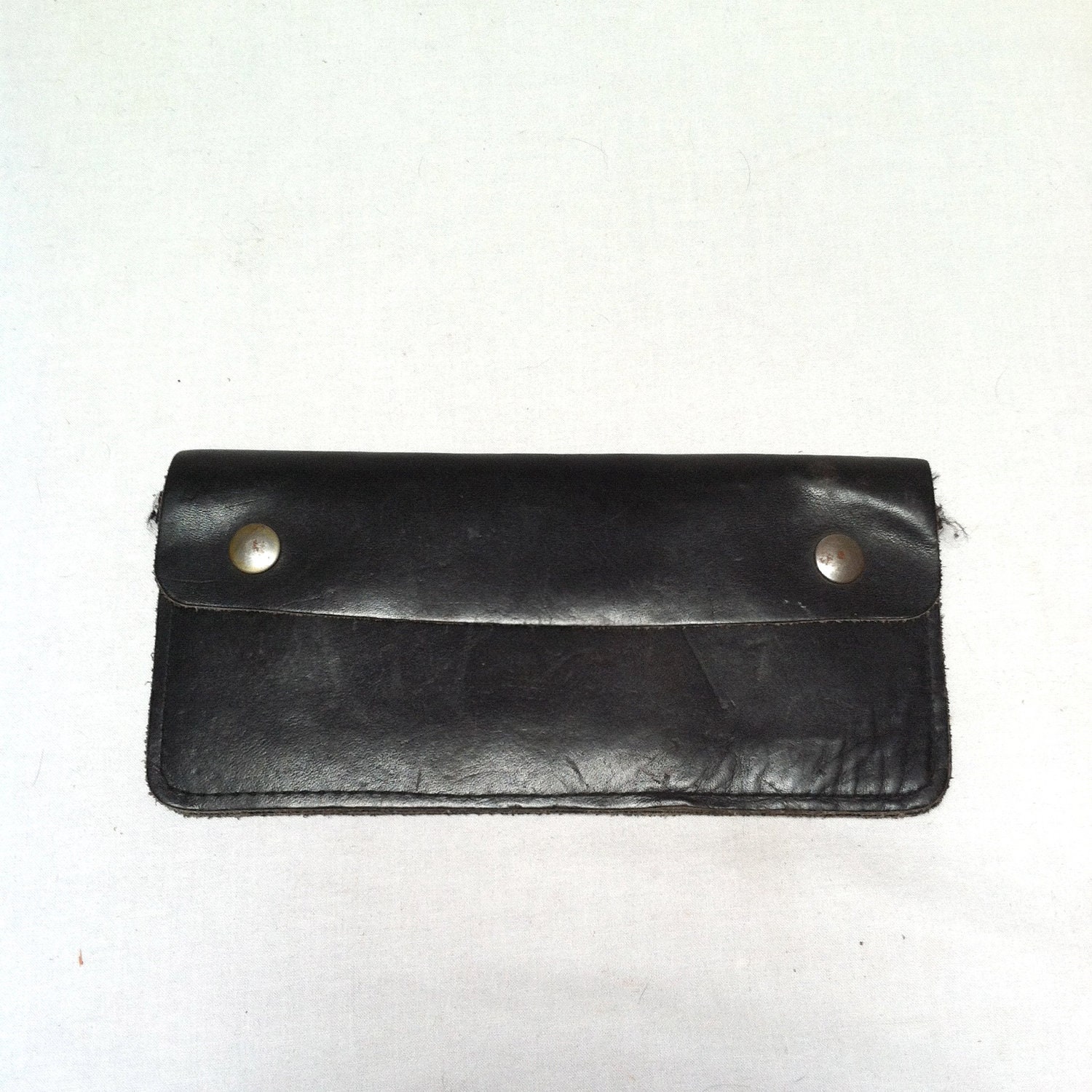 Awesome Vintage LEATHER TRUCKER WALLET / 1940s 50s Biker Motorcycle Pouch