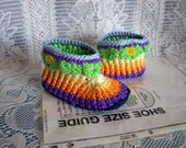 Crocodile stitch. High Top Booties with Slipper Gripper(TM) Soles. Toddler shoe size range 6-8.