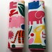 Car Seat Strap Covers - Reversible - 2 D Zoo in Primary - Fuschia Minky