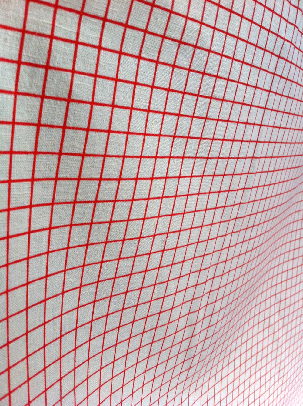 Fabric  Panel - 'Graph Paper' (burnt orange on hemp/organic cotton)