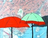 St. Marys Park - Original Map Painting 5 x 5 - Umbrella Art