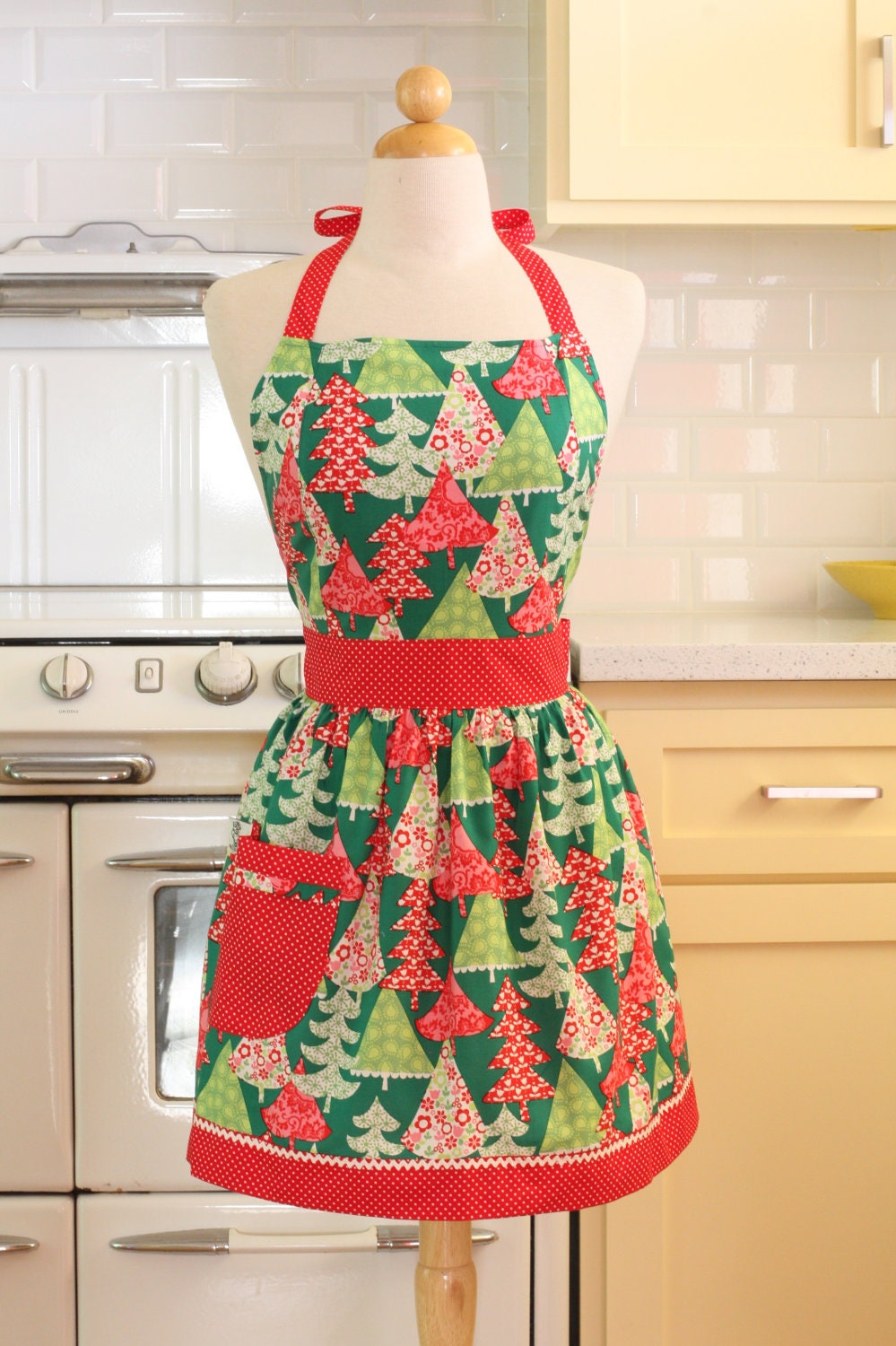 christmas apron retro trees chloe by boojiboo on etsy christmas apron retro trees chloe by boojiboo on etsy