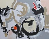MOVING SALE - Abstract Painting Original Art Expressionist Earthtones Huge Painting Acrylic Painting on Canvas by Linda Monfort