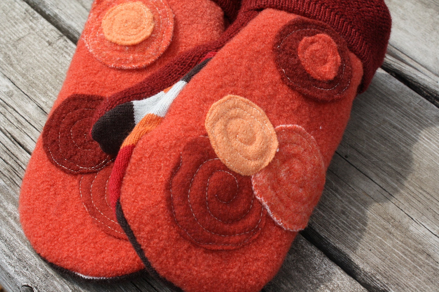 Felted Wool Mittens- Retro-Upcycled Clothing