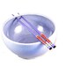 Ceramic Rice Bowl in Periwinkle with Chopsticks IN STOCK - Noodle Bowl - Pottery bowl