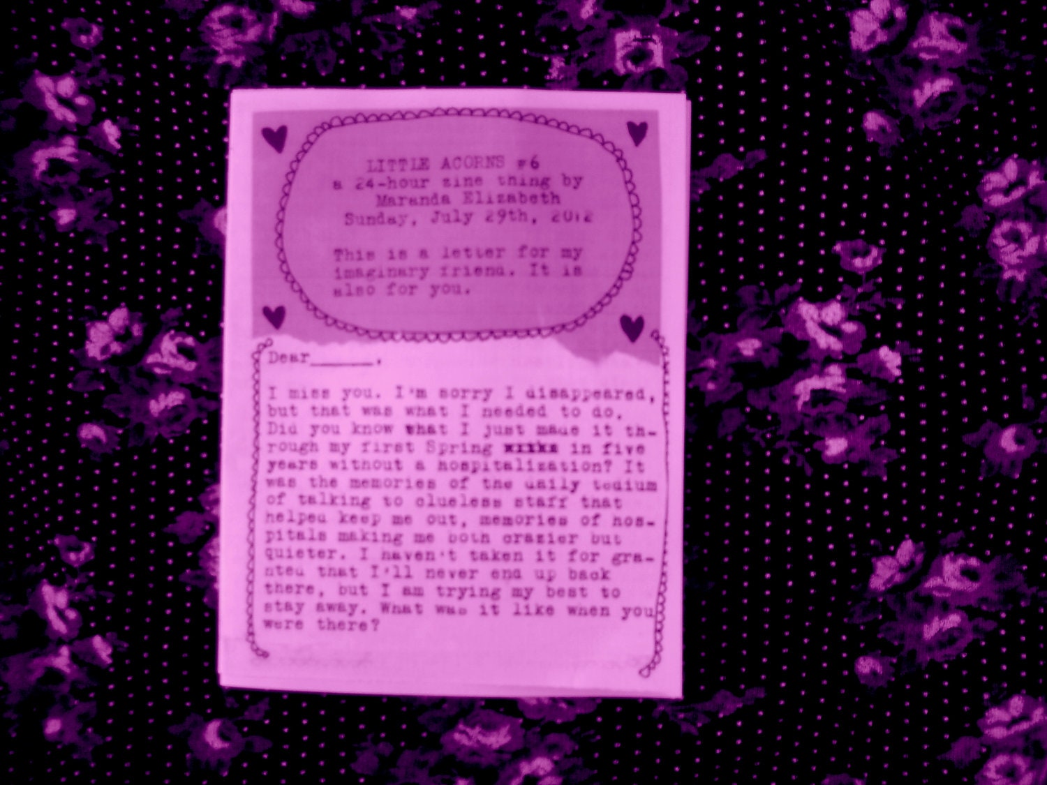 Little Acorns issue 6 - 24 hour zine thing