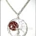 Blood Moon - Tree of Life Pendant in Sterling Silver Wire with Red Agate Gemstone Full Moon Limited Edition PhoenixFire Designs Original