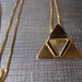 24K Gold Plate over Sterling Silver TriForce Necklace Pendant - 24K Gold Plate Sterling Box Chain
