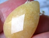 Lemon Jade Teardrop on Sterling Silver