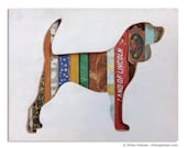 Beagle Dog Artwork for Home, Unique Family Gift, Wood Assemblage, Dog Walk (Mini) Collection Made to Order