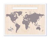 World Map & Pin Set - Grey