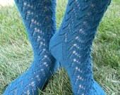 Zig Zag Lace Socks PATTERN FOR KNITTING